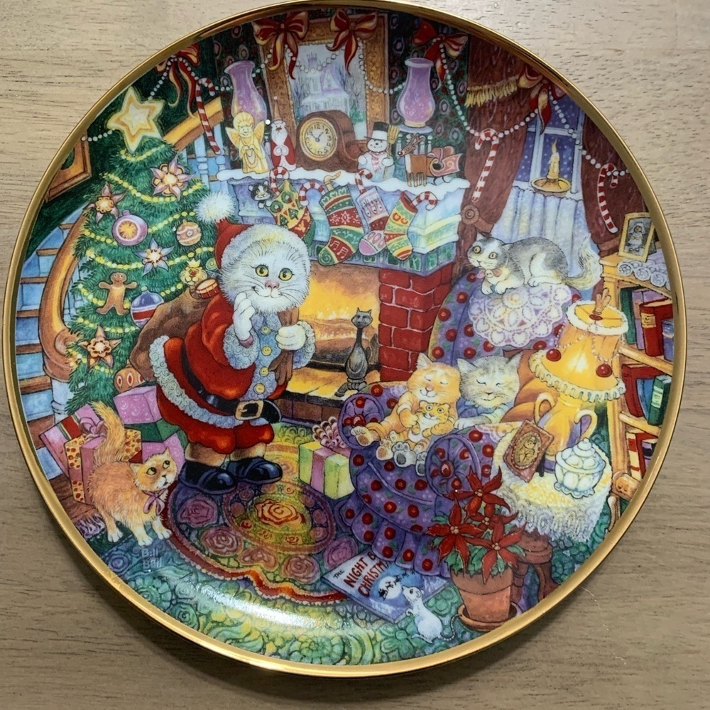 Vintage Bill Bell Porcelain Collectable Plate  “Not a Creature Was Purring”